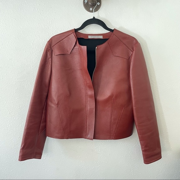 MaxMara Jackets & Blazers - Sportmax MaxMara Lambskin Biker Jacket Boxy Constructed 12